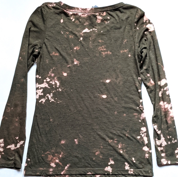 Olive Green Reverse Tie Dye Long Sleeve - Picture 2 of 2